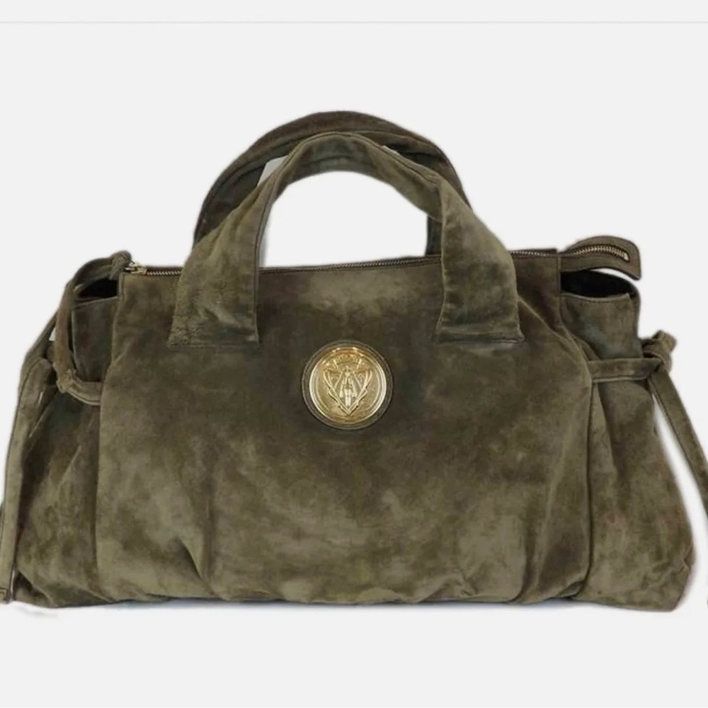 Gucci Hysteria Brown Suede Top Handle Bag